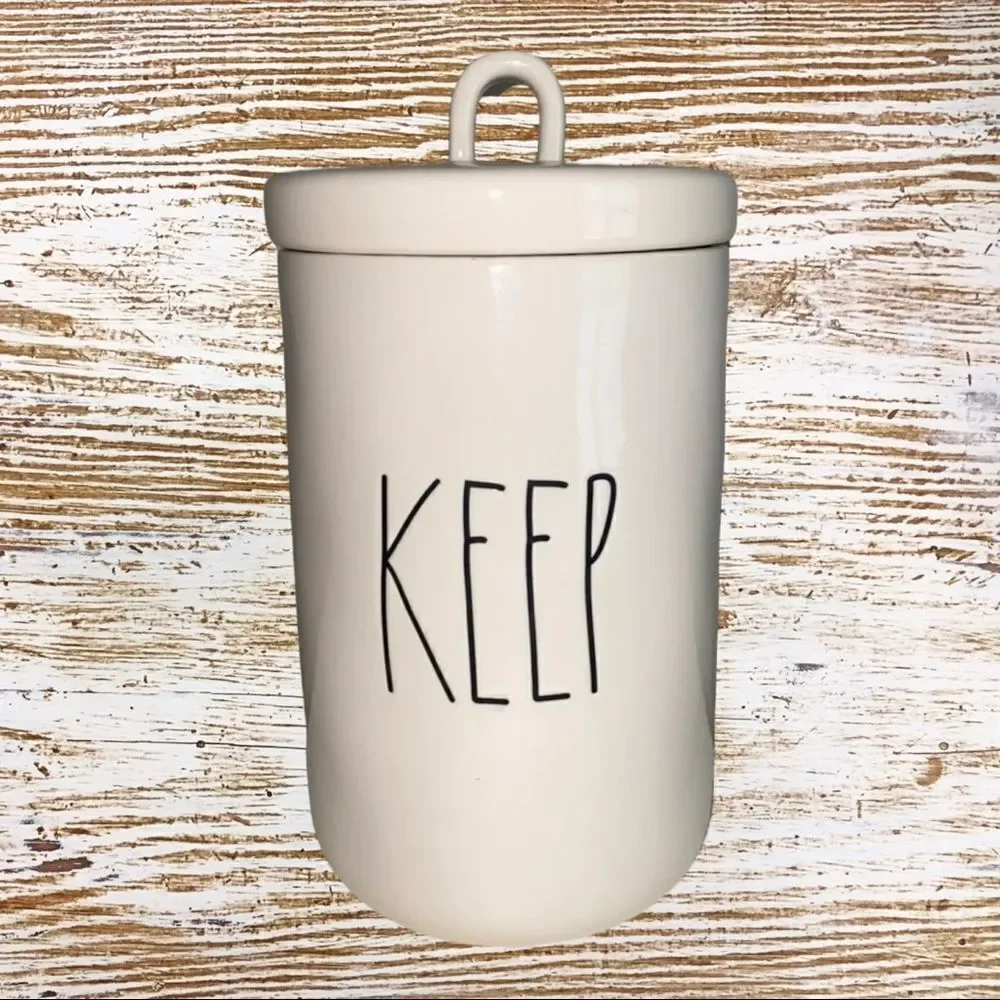 Rae Dunn KEEP loop lid canister